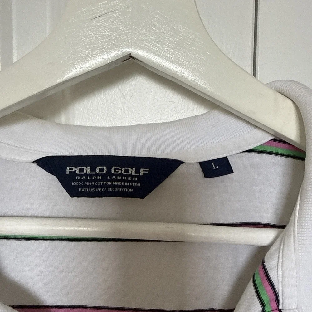 Polo Ralph Lauren‎ Golf Vintage Striped Polo Shirt Mens Size L